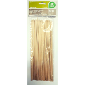 palillo de madera brocheta de 25 cms
