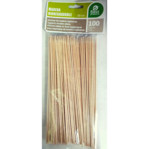 palillo madera de brocheta de 20 cms